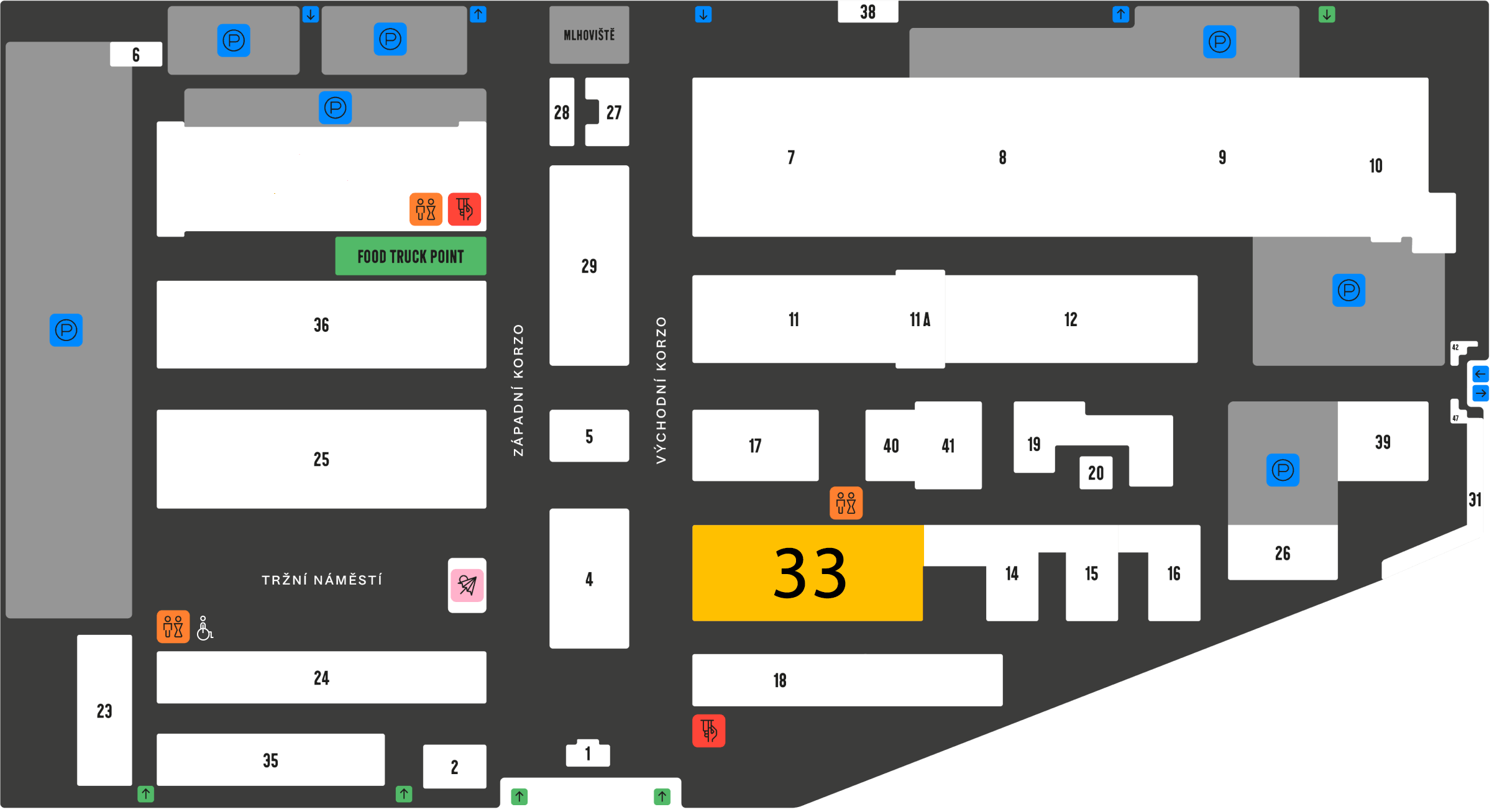 Mapa místa konání — Holešovická tržnice, Hala 13